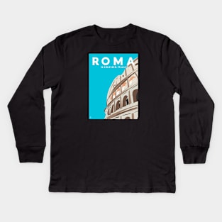 Rome, Italy Colosseum / Roma Il Colosseo, Italia Travel Poster Kids Long Sleeve T-Shirt